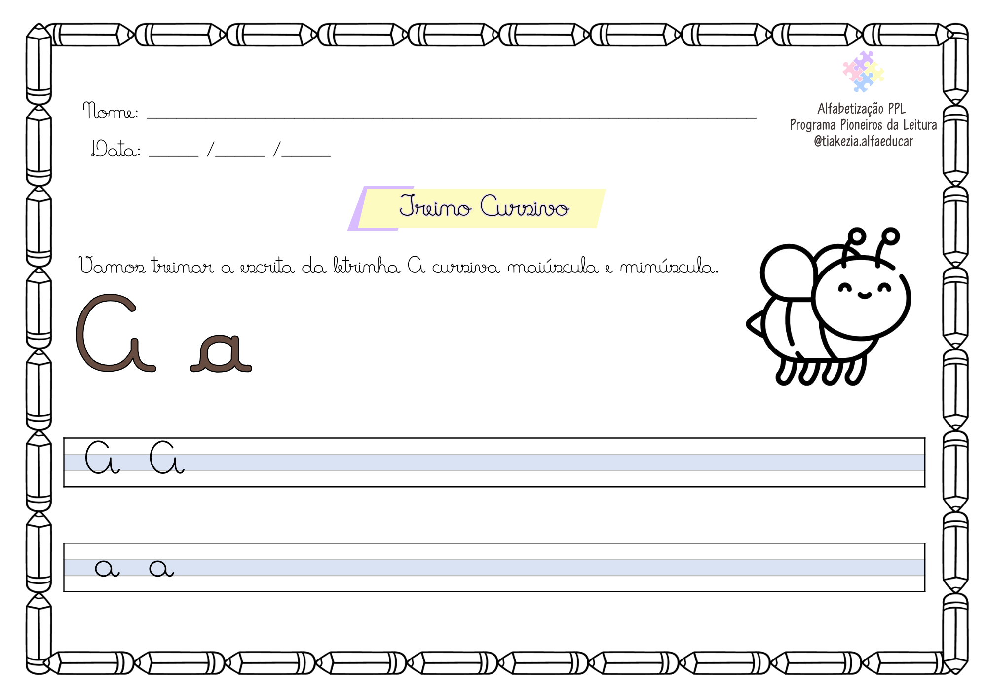 Caderno de Treino Cursivo
