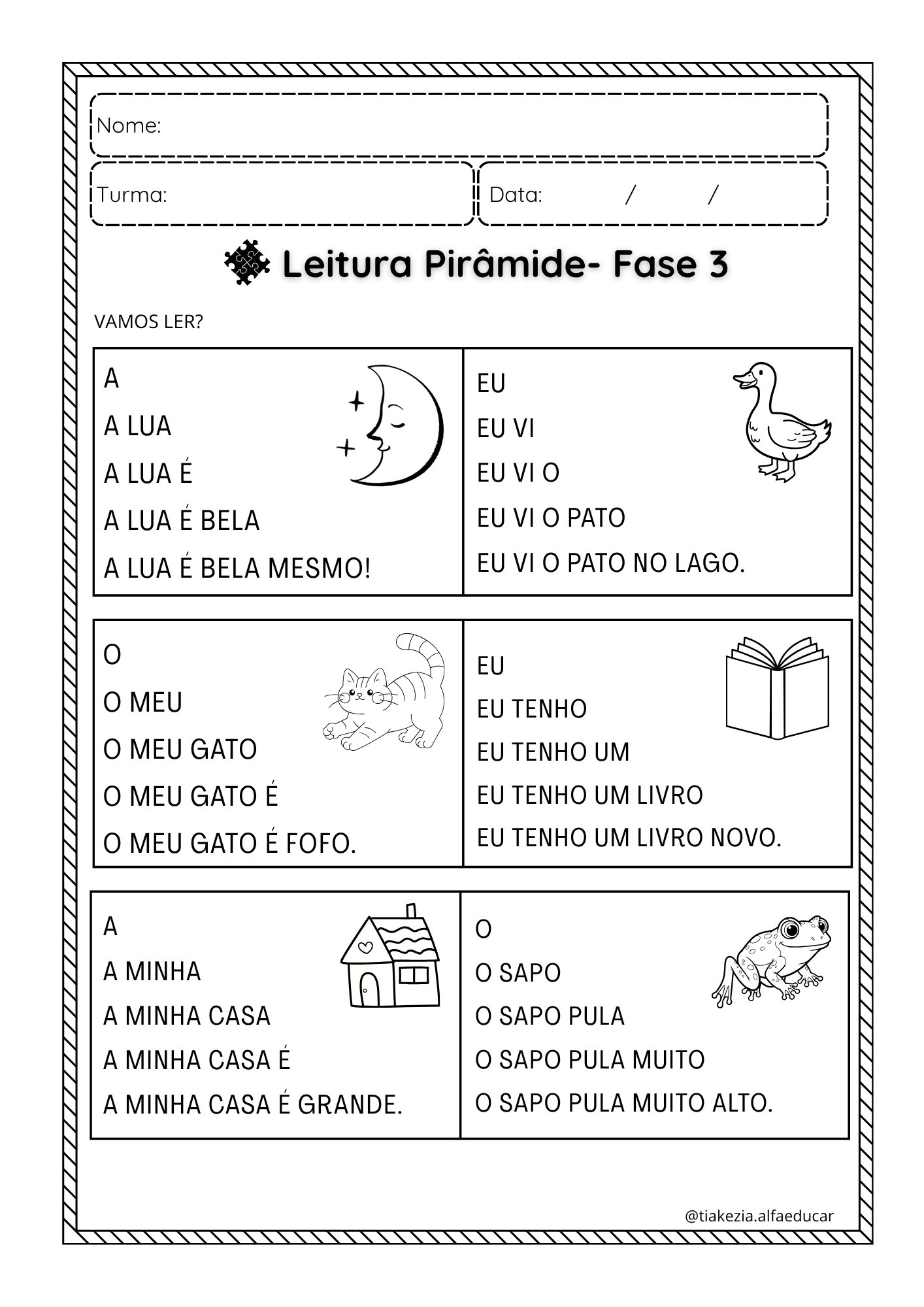 Caderno de Leitura Fase 3 - Frases Pirâmide