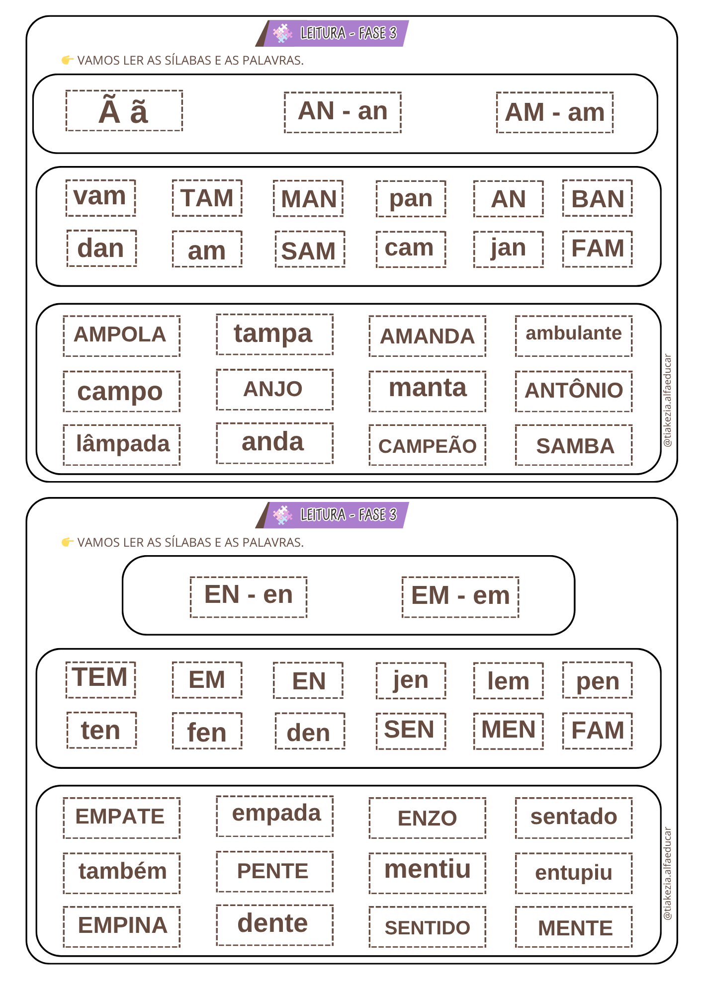 Lista de Palavras Fase 3 - Sílabas COMPLEXAS